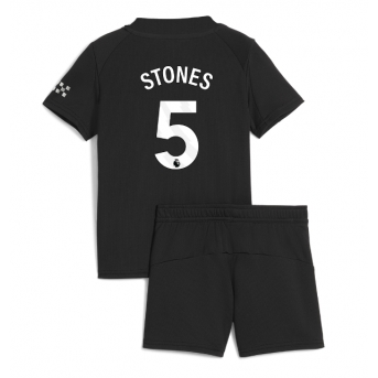 Billige Fotballdrakt Manchester City John Stones #5 Replika Bortedraktsett Barn 2025-26 Kortermet (med bukser)